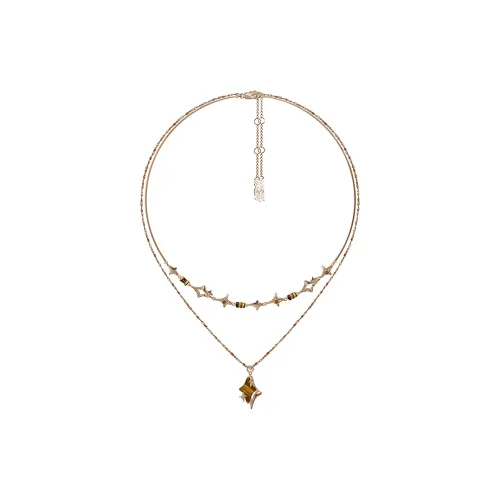 masw Винтаж Звезда Двойной Layer Цепочка для свитера Ожерелья Женские