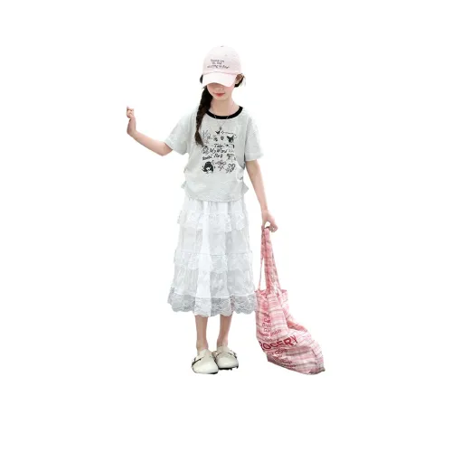 Детский комплект Miller Castle с юбкой белый и серый