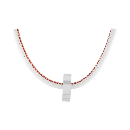 CALVIN KLEIN Нержавеющая сталь кожа ожерелья женский белый