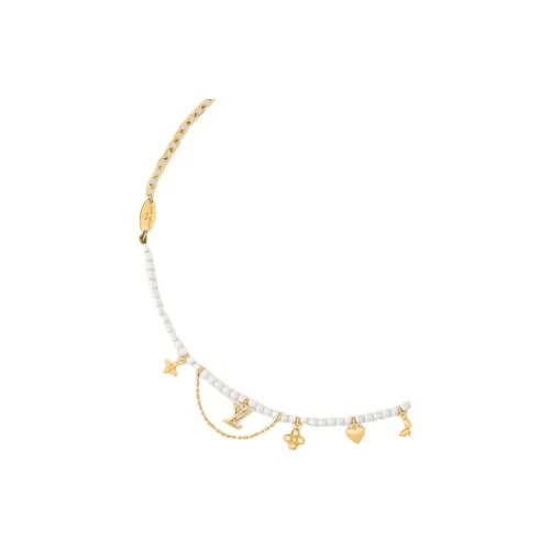 LOUIS VUITTON Металл Стекло Полиэстер Ожерелья Женские Золотой