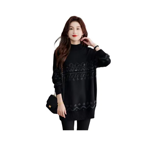 Корейский стиль Свитер Женский Черный