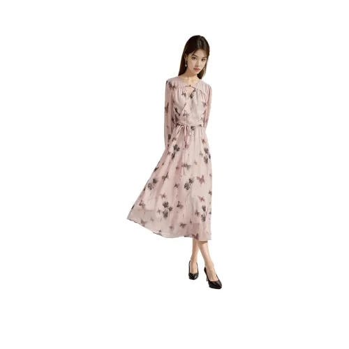 Mapping Длинное платье с длинными рукавами женское многоцветное