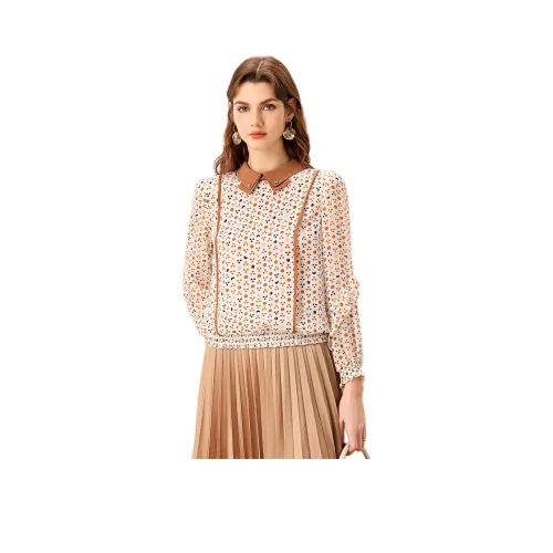 FENHONGMALI Рубашка Женская Абрикос