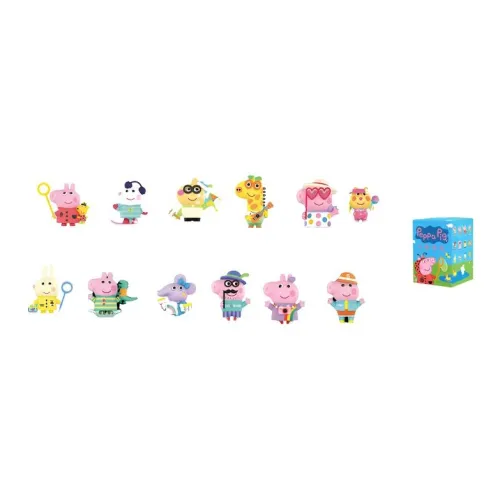 POP MART Свинка Пеппа Пиг Коллекция ADVENTURE Слепые коробки Один Mystery Коробка Целая коробка 12 шт