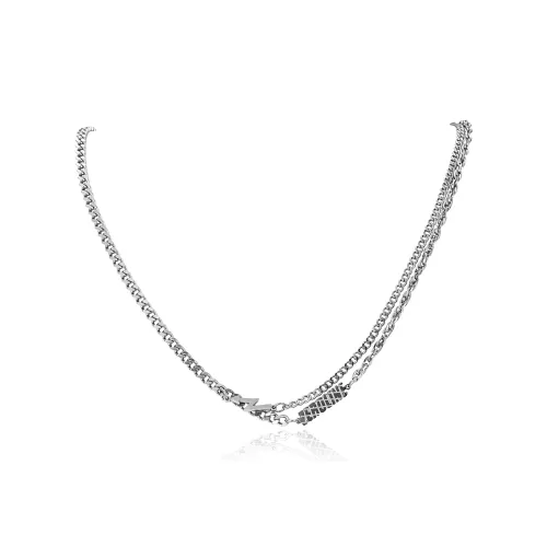 Zeroline Титановая сталь Ожерелье с молнией Двойной Layer Ожерелье Унисекс