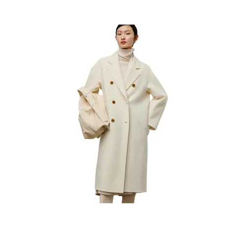 TKY SHOP Пальто Женское Кремово-Белое