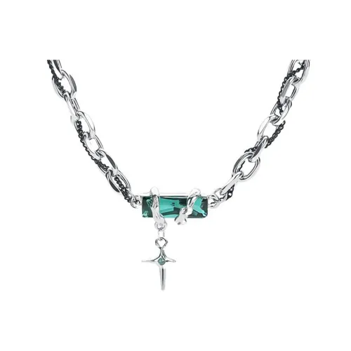 MUYAN Титановая сталь Зеленый World Мелкие блестки Ожерелье Мужской