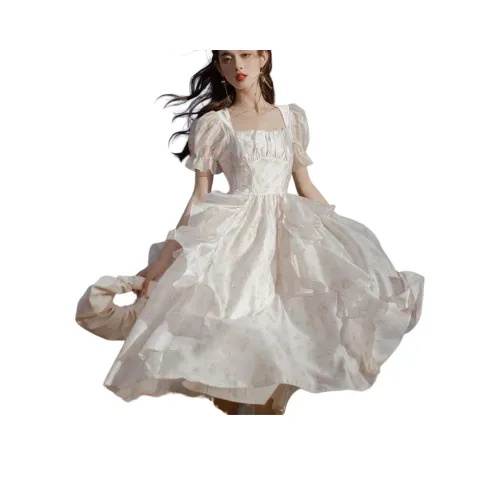 JECCI FIVE Короткий рукав Платье Женское Многоцветное