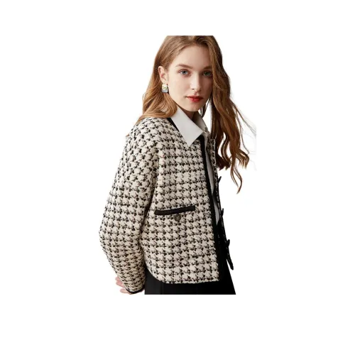 Like The Age Of Water Весна Бархат feel Пальто Slim Fit Женские Клетка