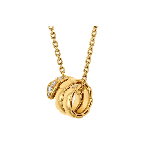 BVLGARI Serpenti Series 18К золото Бриллиантовое ожерелье Женское Золото