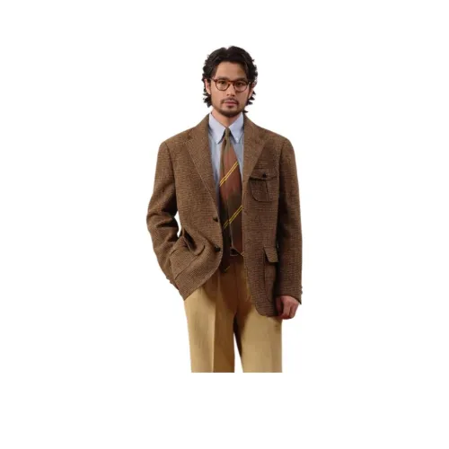 CULTUM Бизнес-костюм мужской коричневый зеленый клетка