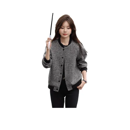 Mo Han Yi Mei Куртки Пальто Женские Светлый Фотиния Серый