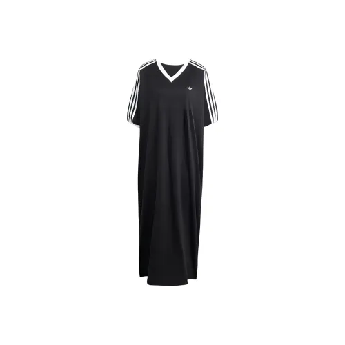 Adidas Originals SS25 Короткий рукав Платье Женское Черное