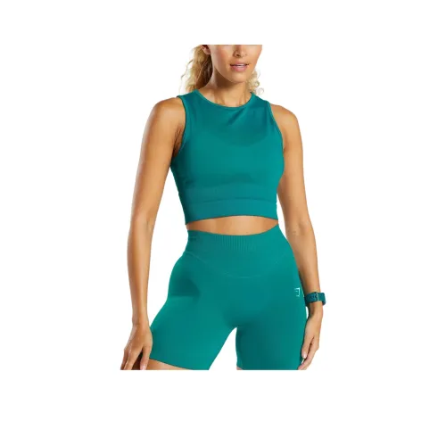 GYMSHARK Бирюзовый Женские Спортивные майки без рукавов