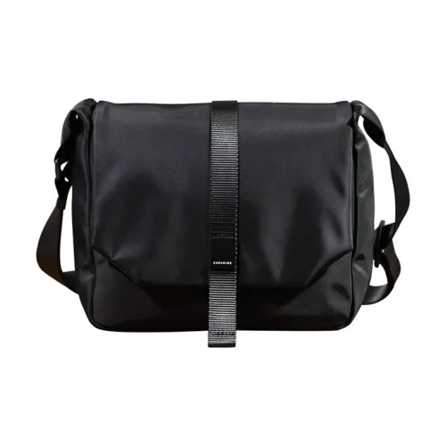 DOSRFINI Нейлоновая курьерская сумка через плечо мужская черная