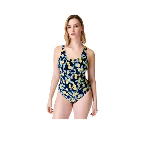 Sweaty Betty One Piece Купальник Женские Синий с принтом Lemon Tree