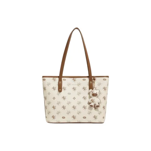 PESASRIE PVC Тоут Сумка Сумка для покупок Сумка на плечо Женская Орехи Абрикос