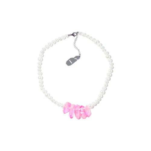 Get'em ON Красный Камень Pillar Белая Раковина Бусина Ожерелье Унисекс