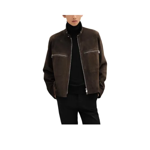 HERMES Кофе Мужские Кожаные Куртки