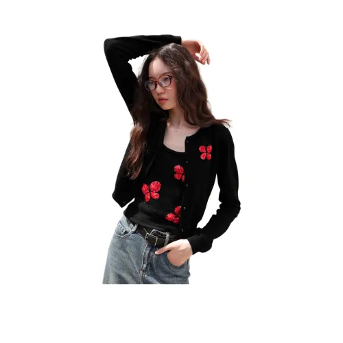 SUPERSCAPE Повседневный костюм женский черный красный бабочка