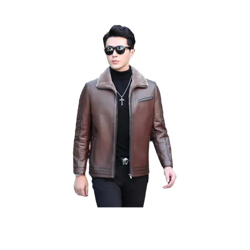KAISER Кожа Куртка Унисекс Коричневый
