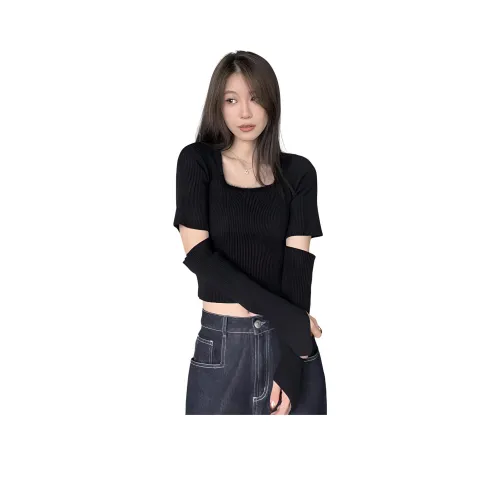 YIWANGJIEKONG Черный Женские Трикотаж