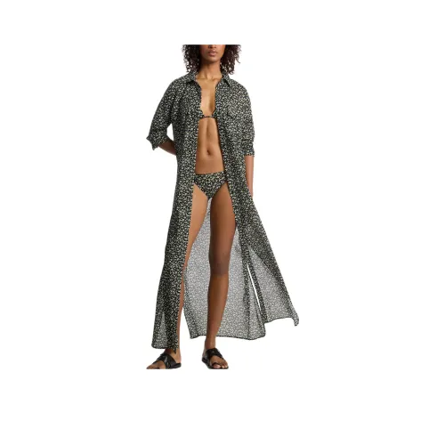 MICHAEL KORS Длинное платье с длинными рукавами женское зеленое