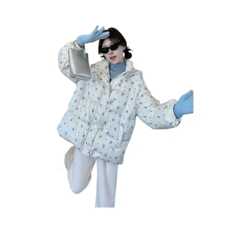 IDLE SOUL Хлопковый пуховик женский цвет экрю