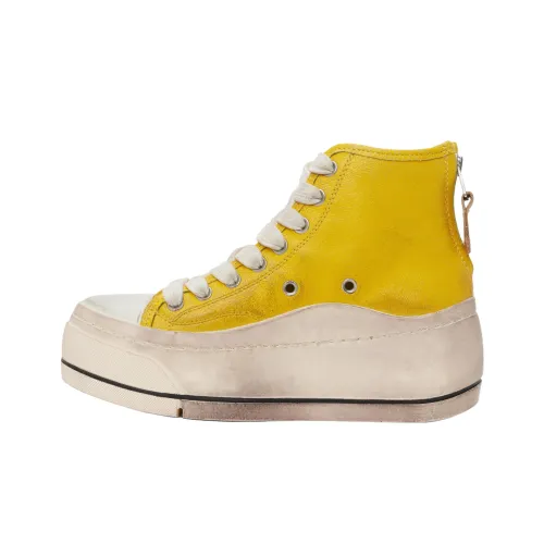 R13 High Top Canvas Shoes Yellow Women's