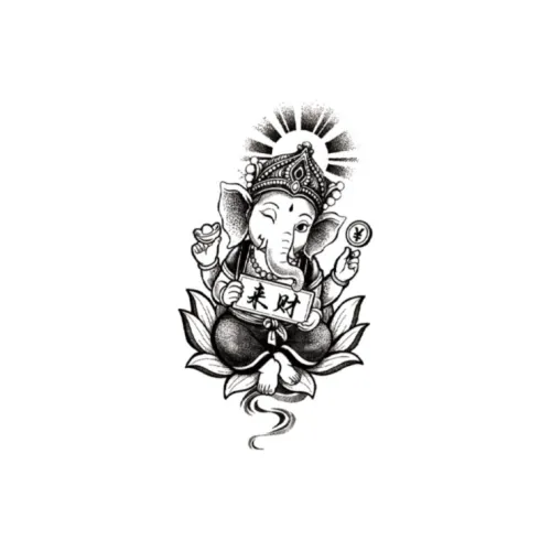 ZAIBIAN Бог богатства Слон Травяной Татуировка Наклейка