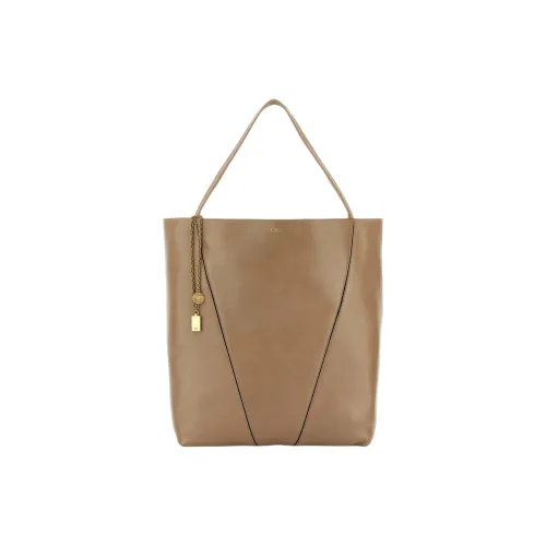 Chloe SPIN Телячья кожа Сумка Сумка через плечо Большая Женская Песочного цвета