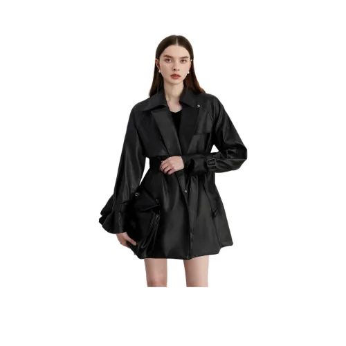 DPLAY Кожа Куртка Женская Классическая Черная