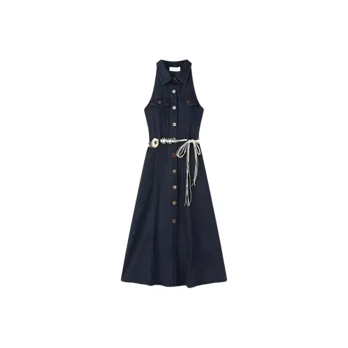 Aghr Черные Женские Платья без рукавов