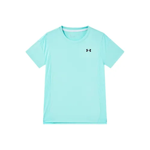 Under Armour Светло-синяя школьная футболка с коротким рукавом