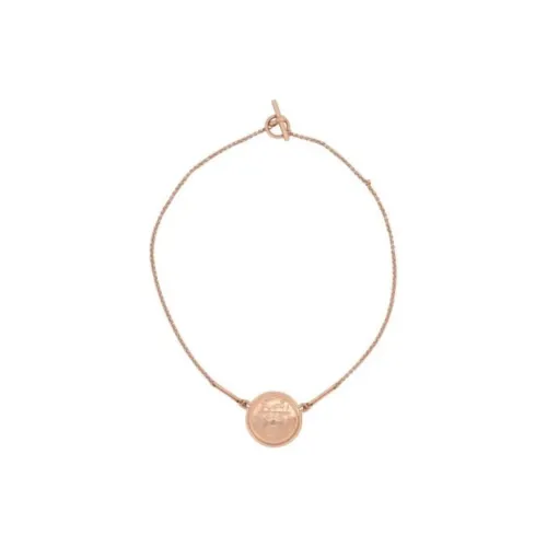 HERMES Ex Libris 18К Розовое Золото Ожерелье Женское Золотое