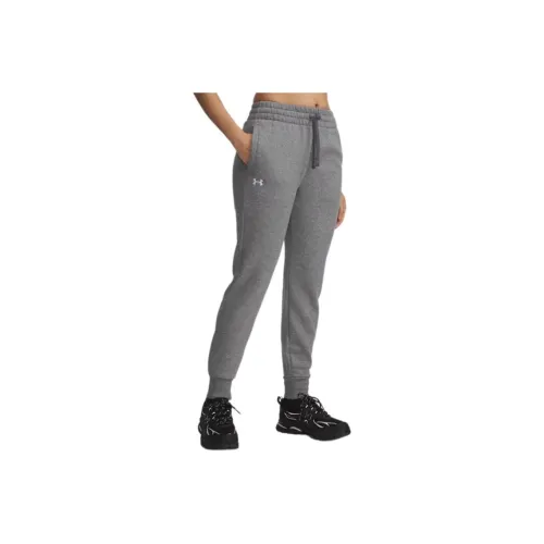 Under Armour Rival Fleece Вязаные Тренировочные Штаны Женские Меланжевый Светлый Белый