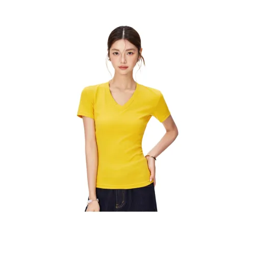 Wen Shan Желтые Женские Футболки
