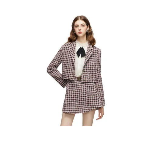 JORYAweekend Куртки и Пальто Женские Коричневый Розовый Клетка