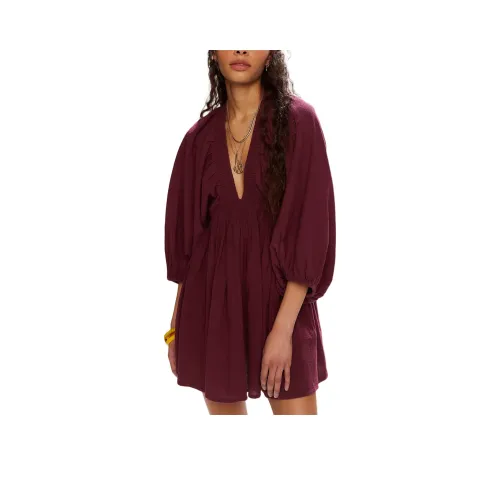 FREE PEOPLE For The Moment Мини Длинное Платье с Длинными Рукавами Женское