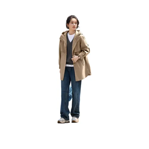 Mo Han Yi Mei Тренчкот Женский Хаки