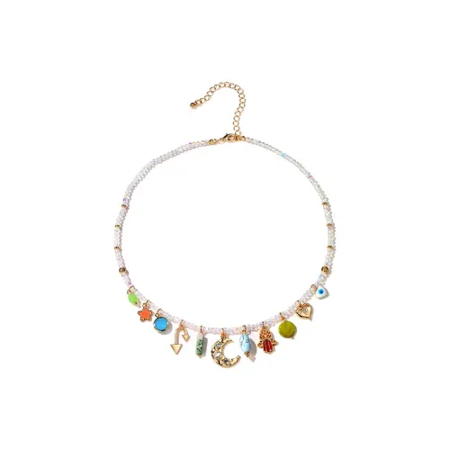 Summer Star Цветное стекло Натуральный камень Ожерелье Женское