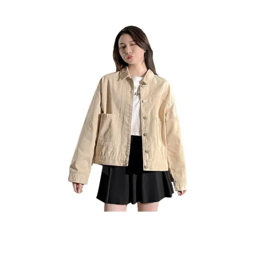 Tonlion Хаки Женские Джинсовые Куртки