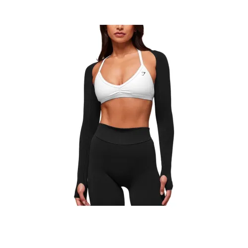 GYMSHARK Черные Женские Короткие Топы