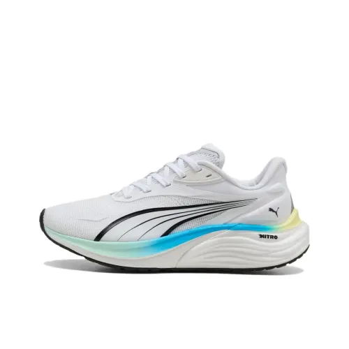 PUMA Electrify Nitro 4 Дышащие Низкие Беговые Кроссовки Женские Белые