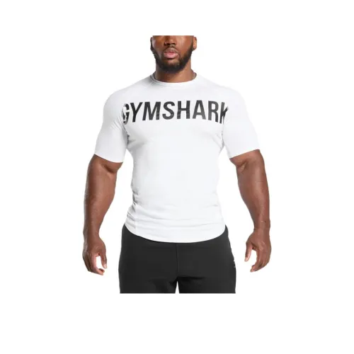 GYMSHARK Белый Мужской T-Рубашки