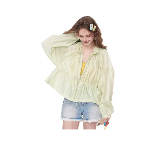 ELF SACK Cropped Coat Women's Sparkling Light Green ELF SACK Укороченное пальто женское блестящий светлый зеленый