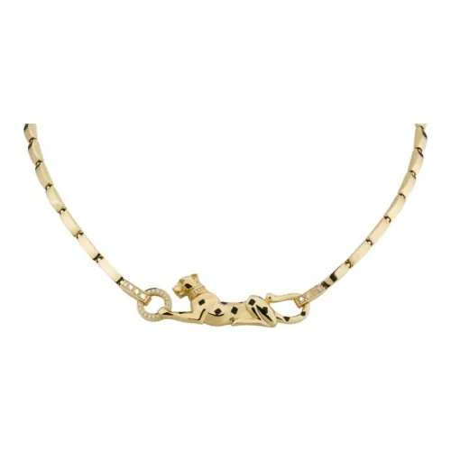 Cartier Колье Panthère De Cartier Желтое Золото, Лак, Бриллианты, Гранат-цаворит