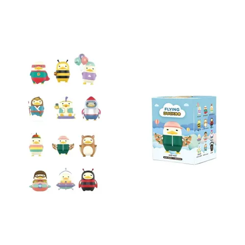 POP MART DUCKOO Flight Collection Слепые коробки Один Mystery Коробка Целая коробка 12 шт