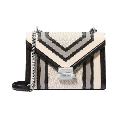 MICHAEL KORS Whitney Полиуретан Плечевая Сумка Средняя Женская Бежевая и Черная