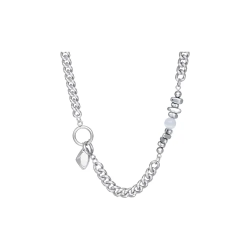 ENFANTIN Нержавеющая сталь Стекло "Кошачий глаз" Гематитовые ожерелья Унисекс